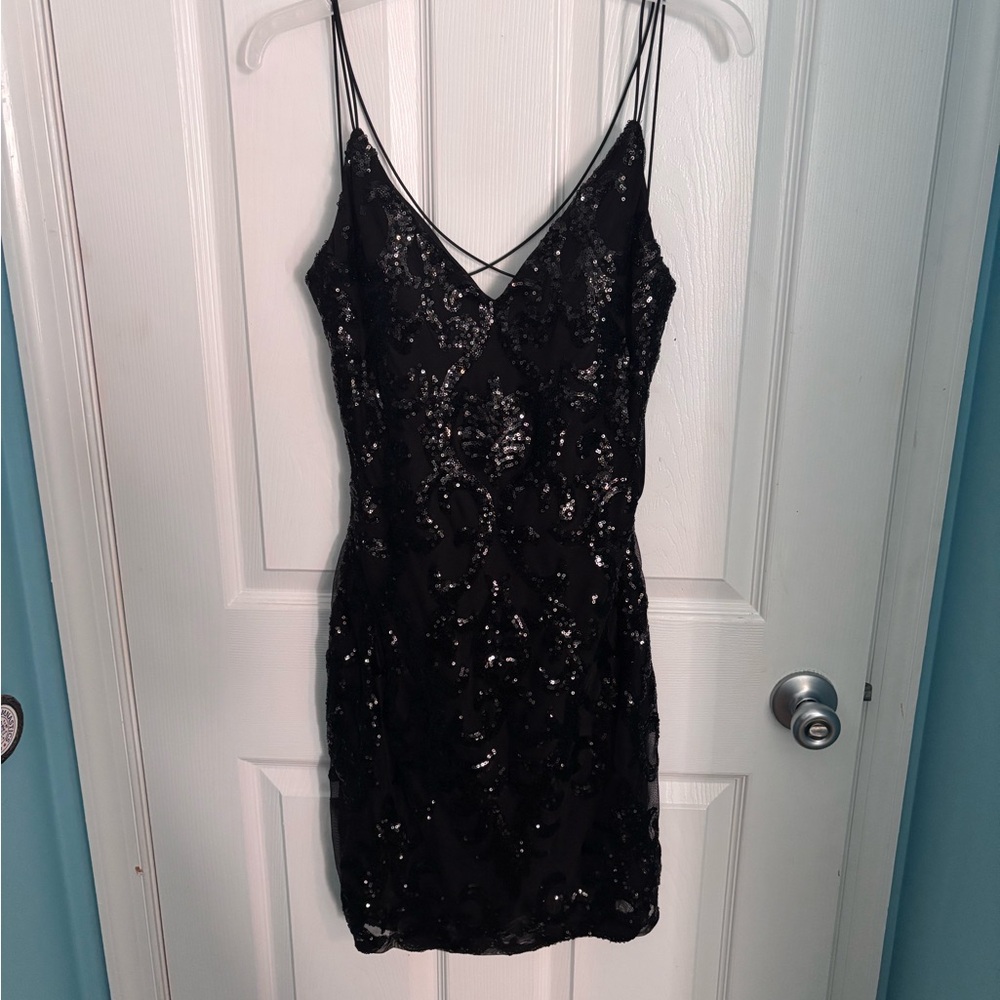 windsor black sequin bodycon mini dress